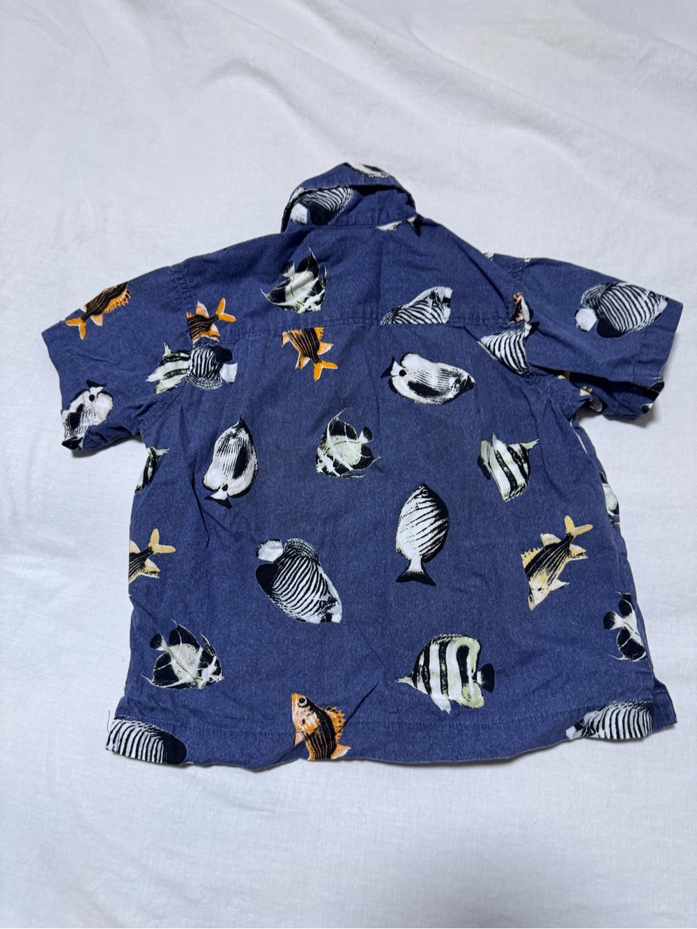 Vintage Y2K OshKosh Fish Button Up Collared 24 Months 2 Years Ocean Shirt Fishes